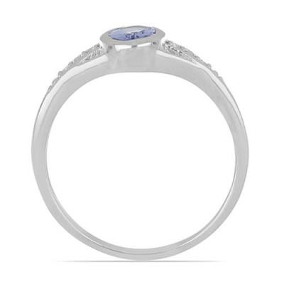 BUY REAL TANZANITE GEMSTONE CLASSIC RING IN 925 SILVER
